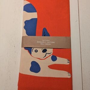Supra Endura Terrier Orange and Blue Organic Cotton Tea Towel